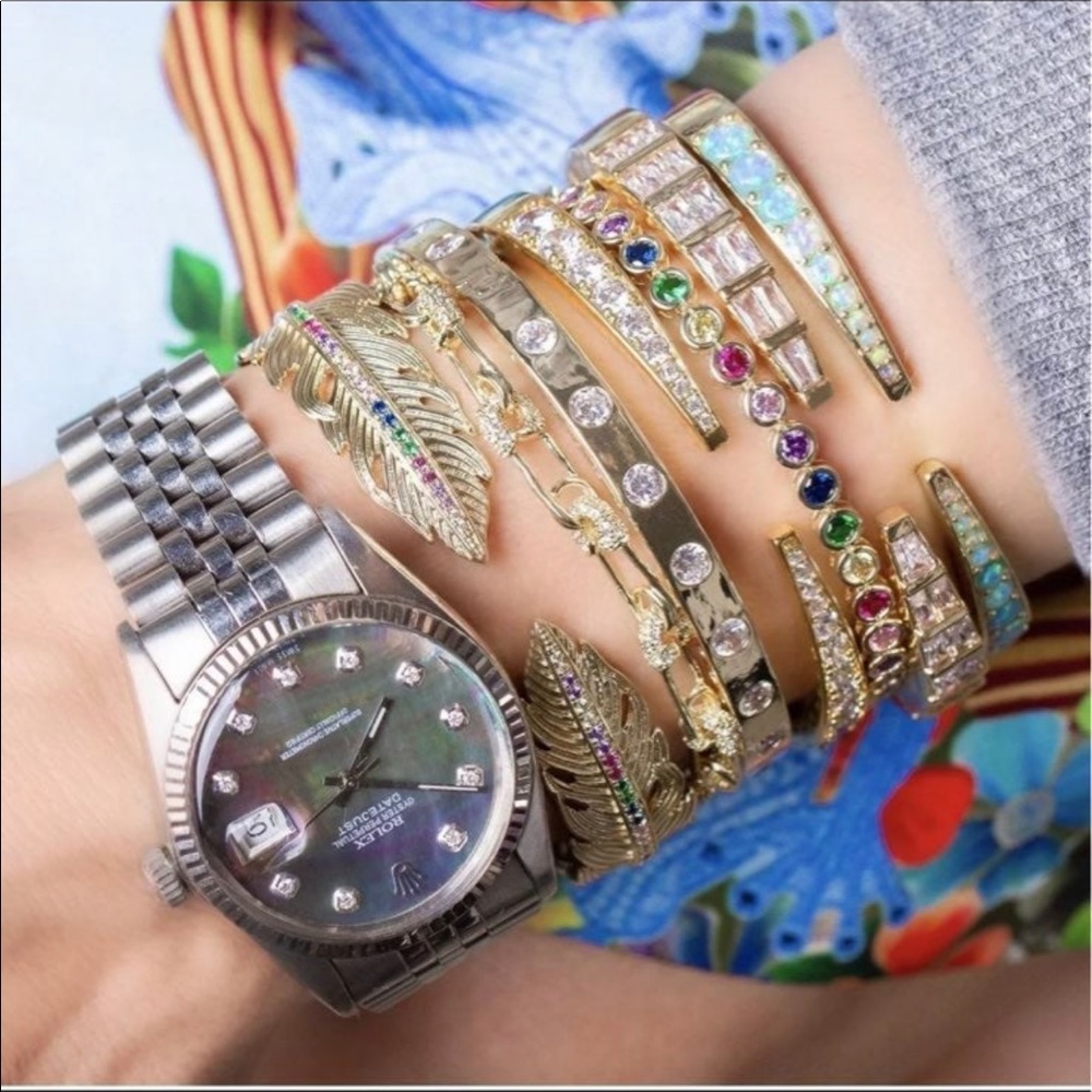 $98 GOLD Melinda Maria BABY SAFETY PIN BRACELET
